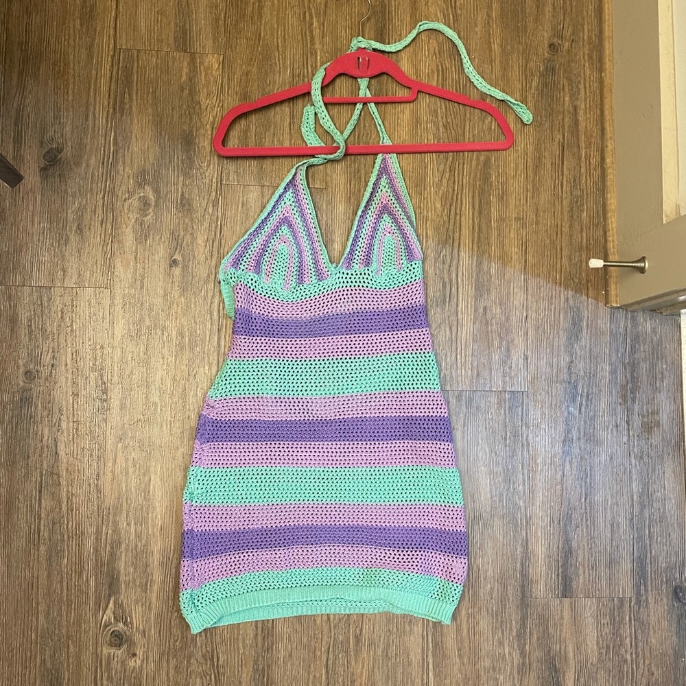 Crochet halter dress